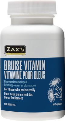 ZAX&#39;S Bruise Vitamin Pharmacist Developed Bruising Supplements Potent Bruising Swelling Reducer, Zinc, Vitamin K, D3, Ascorbic Acid, Citrus Bioflavonoids, 60 Caps, Combine Arnica Bruise Cream