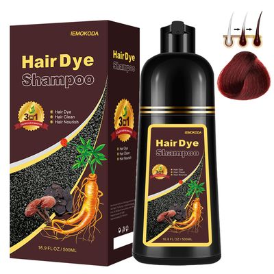 Red Wine Hair Dye Shampoo, Instant Hair Color Shampoo for Women Men, Red Hair Shampoo, Lasting Red Hair Dye Red Shampoo, Shampoo Para Canas Champu Para Canas