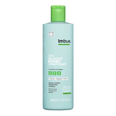 Imbue Leave-in Curly Hair Conditioner, 4A-4C Natural Hair Friendly, 13.5 Fl Oz, Curl Cream, Paraben Free, Cruelty Free, Vegan, For Dry Frizzy Wavy Curls Coily Hair