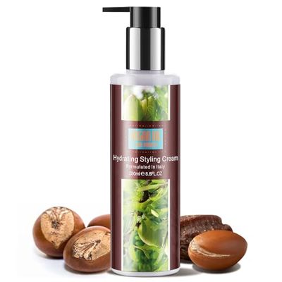 NUSPA NUSPA Argan Oil Leave-In Conditioner Nourishment Hydrating Styling Cream,Restores and Strengthens Lotion for Curly, Frizz Hair Manageable Treatment Add Shine and Soft,Color Safe
