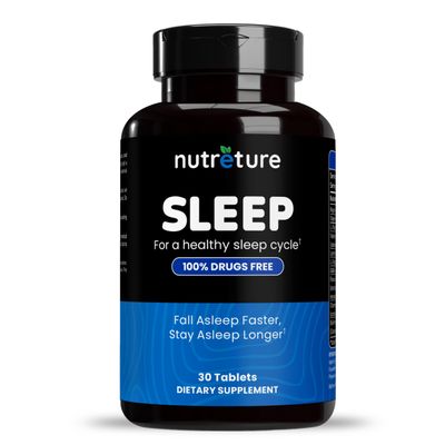 Calming Natural Sleep Supplement Without Melatonin - GABA, L-Theanine, Magnesium Sleep Aid Without Melatonin - Non-GMO Magnesium Supplement Melatonin-Free Sleep Aid for Adults by Nutreture, 30 Ct.