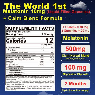 Sugar Free Melatonin Gummies 10mg 20mg Gummy Melatonin Magnesium Glycinate for Adults, Ashwagandha, L-Theanine, B6, Methyl B12, Lemon Balm and Chamomile for Deep Relaxation, Antioxidant, Vegan 120 Day