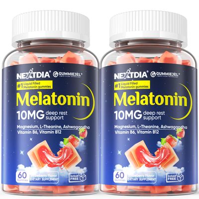 Sugar Free Melatonin Gummies 10mg 20mg Gummy Melatonin Magnesium Glycinate for Adults, Ashwagandha, L-Theanine, B6, Methyl B12, Lemon Balm and Chamomile for Deep Relaxation, Antioxidant, Vegan 120 Day