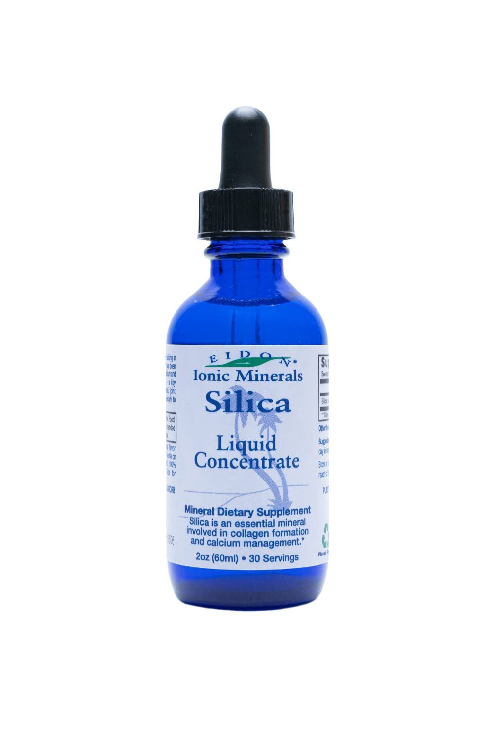 Eidon Ionic Minerals Liquid Silica Mineral Concentrate - Silica Supplement for Hair, Skin and Nails, Silica Drops to Support Collagen Production, Joint and Bone Health, Helps Manage Calcium - 2 oz