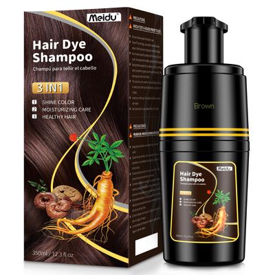 IIIMEIDU Hair dye Shampoo 3 in 1, Natural Hair Color Shampoo for Gray Hair, Shampoo Tinte Para el Cabello for Women and Men 100 Grey Hair Coverage, 350ml, Brown