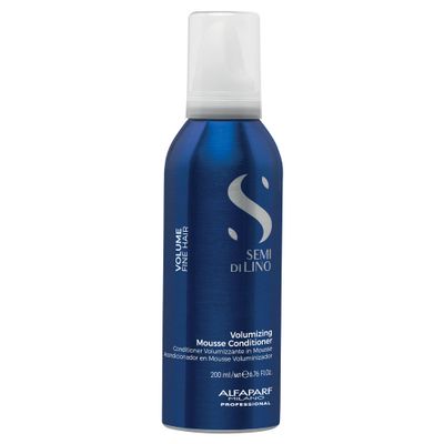 Alfaparf Milano Semi Di Lino Volume Mousse Conditioner for Fine Hair - Anti Frizz Hair Conditioner to Add Volume Body - Hair Thickening Foam - Sulfate Free Professional Salon Quality (6.76 Fl Oz)