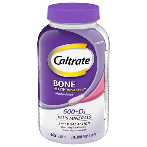 Caltrate 600 Plus D3 Plus Minerals Calcium and Vitamin D Supplement Tablets, Bone Health and Mineral Supplement for Adults - 165 Count