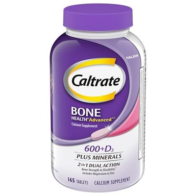 Caltrate 600 Plus D3 Plus Minerals Calcium and Vitamin D Supplement Tablets, Bone Health and Mineral Supplement for Adults - 165 Count