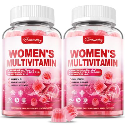 Womens Multivitamin Gummies - Sugar Free Multivitamin for Women with Vitamins A, C, D, E, Niacin, Folate, B6 B12, Iron, Calcium, Zinc - Multi Vitamins Minerals for Skin, Hair, Energy Immune