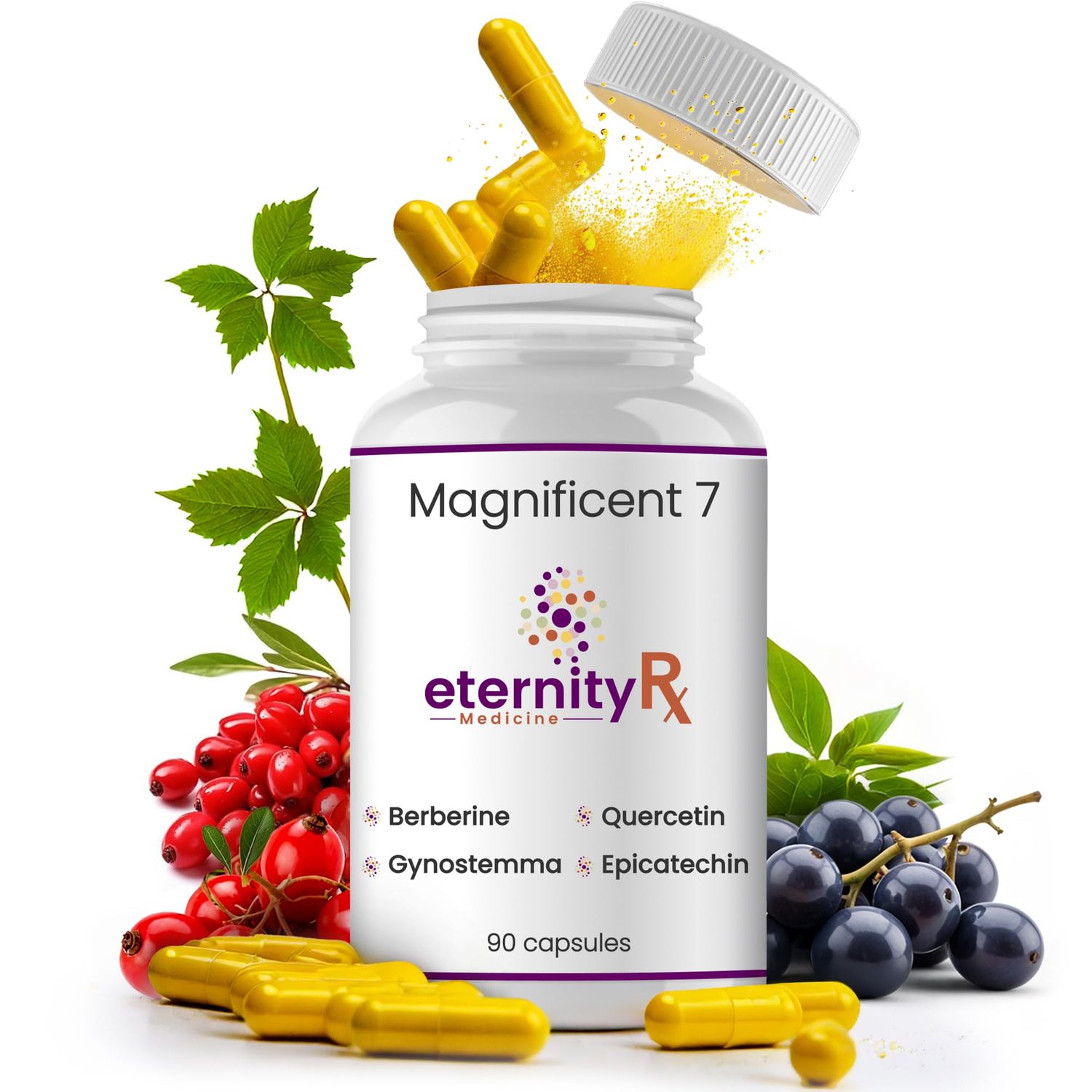 Eternity Medicine Rx Resveratrol Dihydroberberine Quercetin Complex - Anti-Aging Cellular Supplement with Vitamin C Zinc - Longevity Mitochondrial Support - 90 Capsules - Doctor Formulated