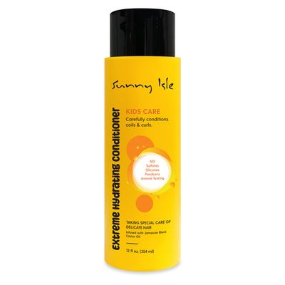 Sunny Isle Kids Care Extreme Hydrating Conditioner 12oz Gentle Care Conditioner for Children&#39;s Coils, Waves Curls Infused with Jamaican Black Castor Oil Paraben FREE