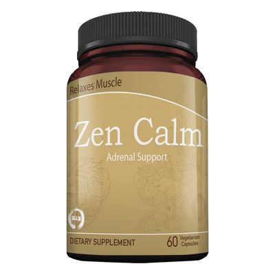 Zen Calm Stress Adrenal Support Supplement Organic Adaptogenic Herbs - Magnesium, B Vitamins, GABA More to Support a Natural Calm. Non-Drowsy. Non-GMO (60 Veggie Caps)