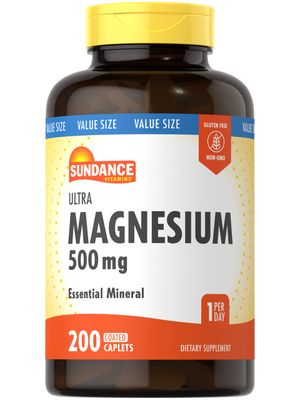 Sundance Magnesium Oxide 500mg 200 Caplets Essential Mineral Supplement Vegetarian, Non-GMO, and Gluten Free Formula