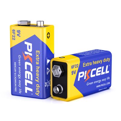 PKCELL 9V Battery Carbon Zinc for Smoke Detectors 6F22 Battery, 10-Year Shelf Life Ultra Long-Lasting(2 Count)