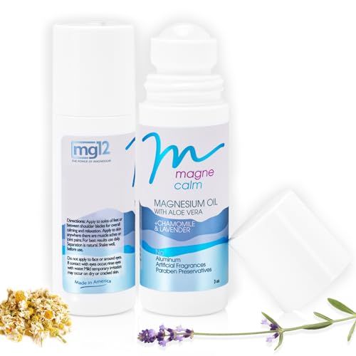 MagneCalm Roll-On with Lavender Chamomile - Soothing Magnesium, 3 oz