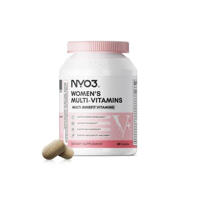 NYO3 Multivitamin for Women with Zinc Biotin Vitamins A,C,K,B2,B6,B12 Multimineral Daily Multivitamins Beauty Energy Gluten-Free, 60 Day Supply