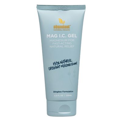 Abundant Natural Health MAG I.C. Magnesium Gel with Cucumber Stem Cells - Fast Muscle Relief, Soothing, Stingless, Safe for Sensitive Skin, Fragrance-Free, 200mL