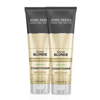John Frieda Sheer Blonde Highlight Activating Conditioner for Vibrant Color, Natural and Color-Treated Blondes, with Nutritious Honey and Oatmeal, 8.45 Ounces (Pack of 2)
