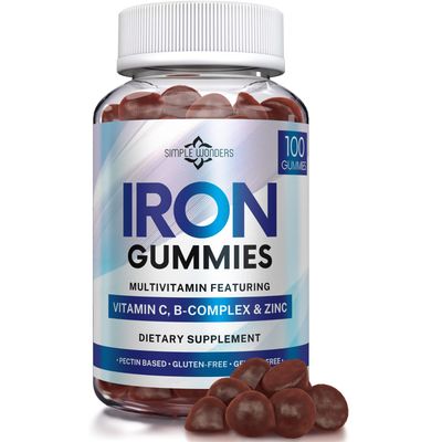 Iron Gummies for Women, Men Kids - Iron Supplement with Vitamin C, A, Vitamins B Complex, Biotin Zinc - Multivitamin Chewable Iron Gummies for Adults - Alternative to Iron Pills, Capsules, Tablets