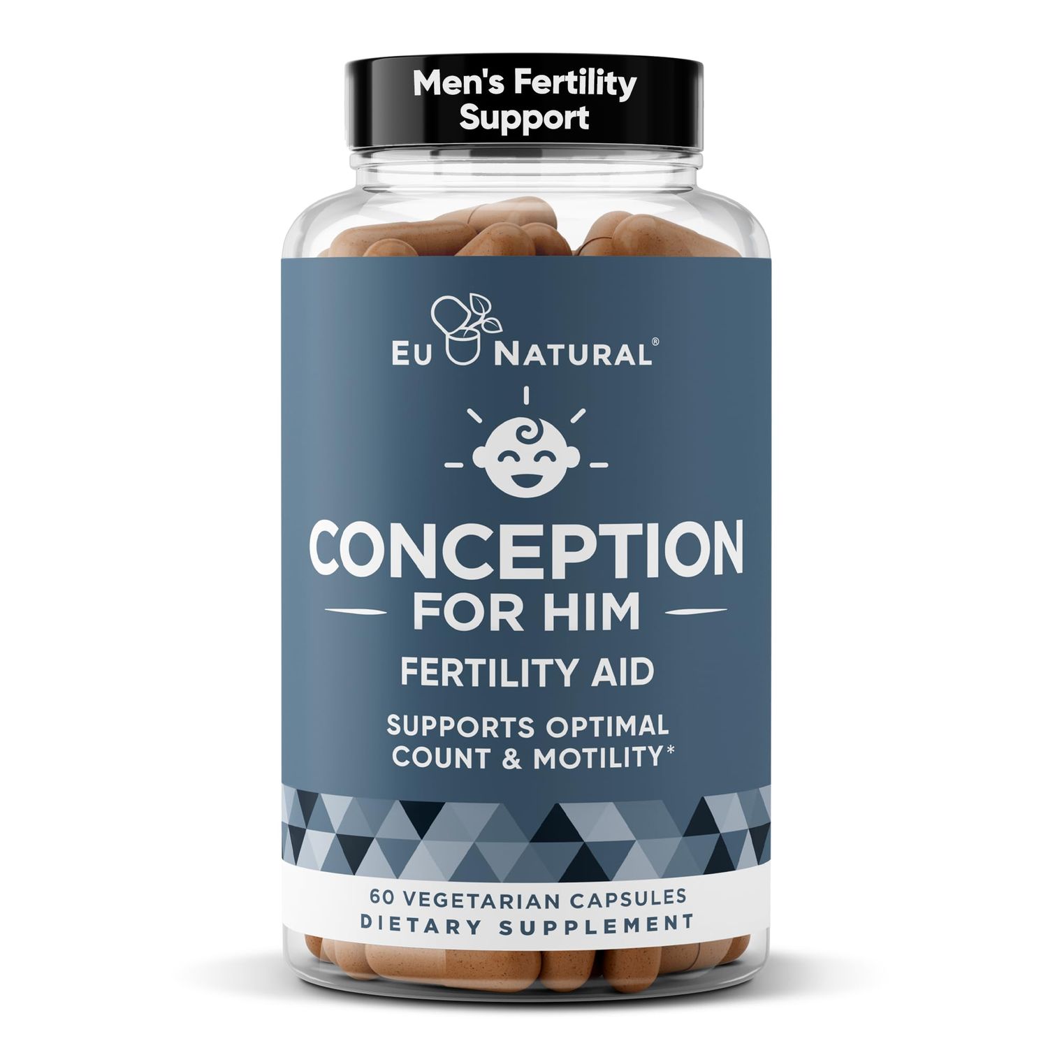 Conception For Him - Fertility Supplements for Men, Male Fertility Booster Prenatal - Optimal Sperm Count, Motility Strength - Ashwagandha, Folate Folic Acid,Magnesium Zinc - 60 Veg Soft Capsules