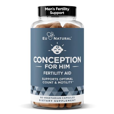 Conception For Him - Fertility Supplements for Men, Male Fertility Booster Prenatal - Optimal Sperm Count, Motility Strength - Ashwagandha, Folate Folic Acid,Magnesium Zinc - 60 Veg Soft Capsules