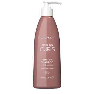 L&#39;ANZA Healing Curls Butter Shampoo - Curly Hair Shampoo for a Creamy, Color-Safe Cleanse and Refreshed Curls - Paraben and Sulphate Free Shampoo (8 Fl Oz)