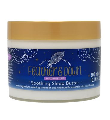 Feather Down 300ml Magnesium Soothing Sleep Butter, Enriched with Magnesium, Calming Lavender Chamomile Essential Oils to aid Sleep, Vegan Cruelty Free
