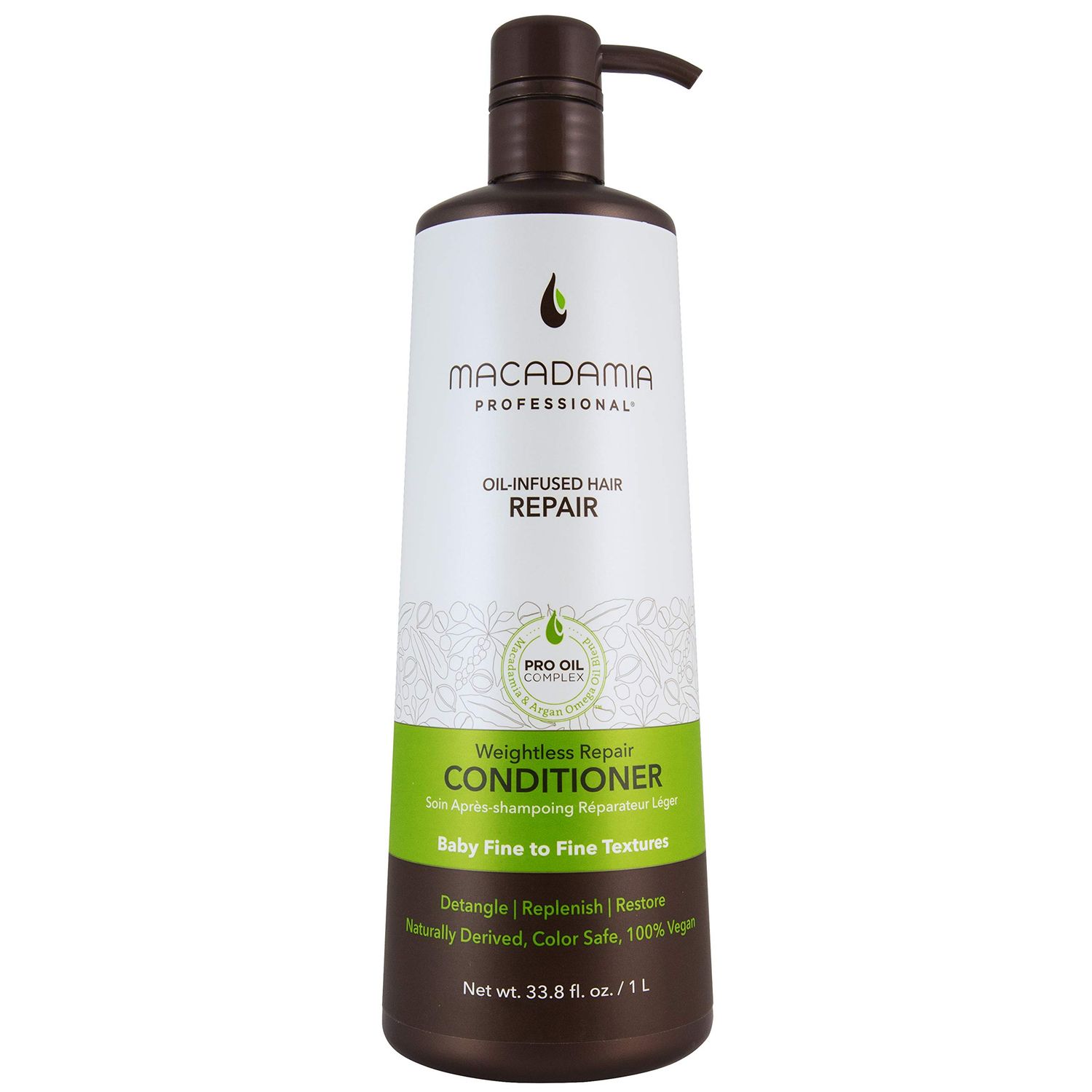 Macadamia Professional Hair Care Sulfate Paraben Free Natural Organic Cruelty-Free Vegan Hair Products Weightless Repair Hair Conditioner, Green, Conditioner, 33.8 Fl Oz
