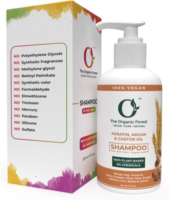 Sulfate Free Keratin, Castor Oil Moroccan Argan Oil Shampoo Moisturizing, Color Safe Shampoo for Dry, Oily, Thinning Hair Paraben-Free, No Sodium Lauryl Sulfate, Dry Scalp Repair