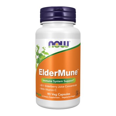 NOW Foods Supplements, ElderMune 65:1 Elderberry Juice Concentrate With Vitamin C, Immune System Support, 90 Veg Capsules