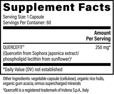 Global Healing Center Quercetin (2-Pack) 500mg Total, 250mg Each, Support Immune System Function Body's Natural Response to Occasional Allergies - QuerceFIT Without Bromelain Zinc - 60 Capsules