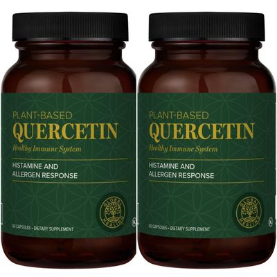 Global Healing Center Quercetin (2-Pack) 500mg Total, 250mg Each, Support Immune System Function Body&#39;s Natural Response to Occasional Allergies - QuerceFIT Without Bromelain Zinc - 60 Capsules