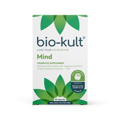 Bio-Kult Mind Probiotic Supplement for Cognitive Function with Added Grape and Blueberry Extracts and Zinc - 60 Capsules