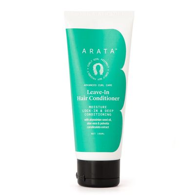 Arata Advanced Curl Care Leave-In Conditioner (100 ML) Moisturizes Deep Conditions For Soft Curls Abyssinian Seed Oil, Aloe Vera Pelvetia Canaliculata Repairs Conditions CG Approved