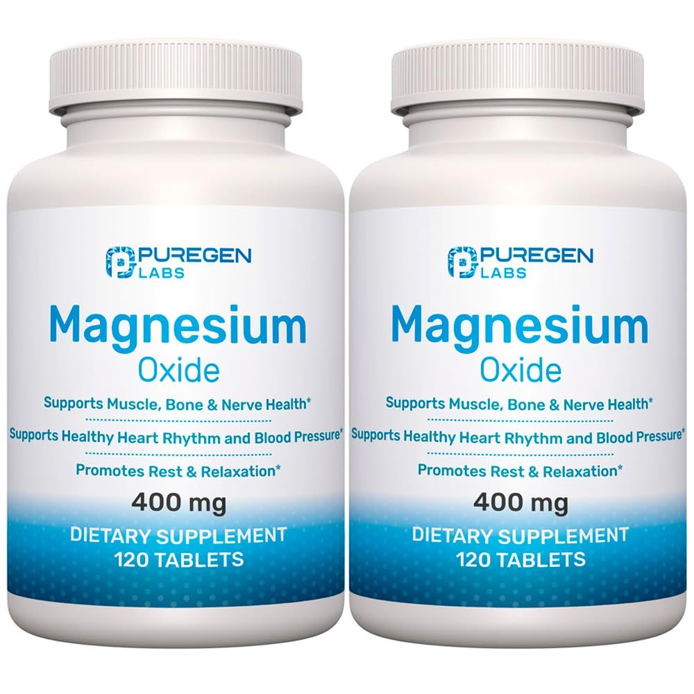 Magnesium Oxide 400mg High Potency Supplement 2 Pack - Total 240 Tablets