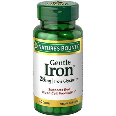 Nature&#39;s Bounty Gentle Iron 28 mg 90 Capsules