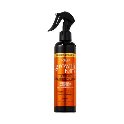 Red by Kiss Growth MD Leave-In Conditioning Spray, Lightweight Detangle Moisturize Strengthen, 5X Menthol Biotin, Panthenol Niacinamide for Thicker Fuller Hair, Vegan Formula Cruelty Free, 8 oz