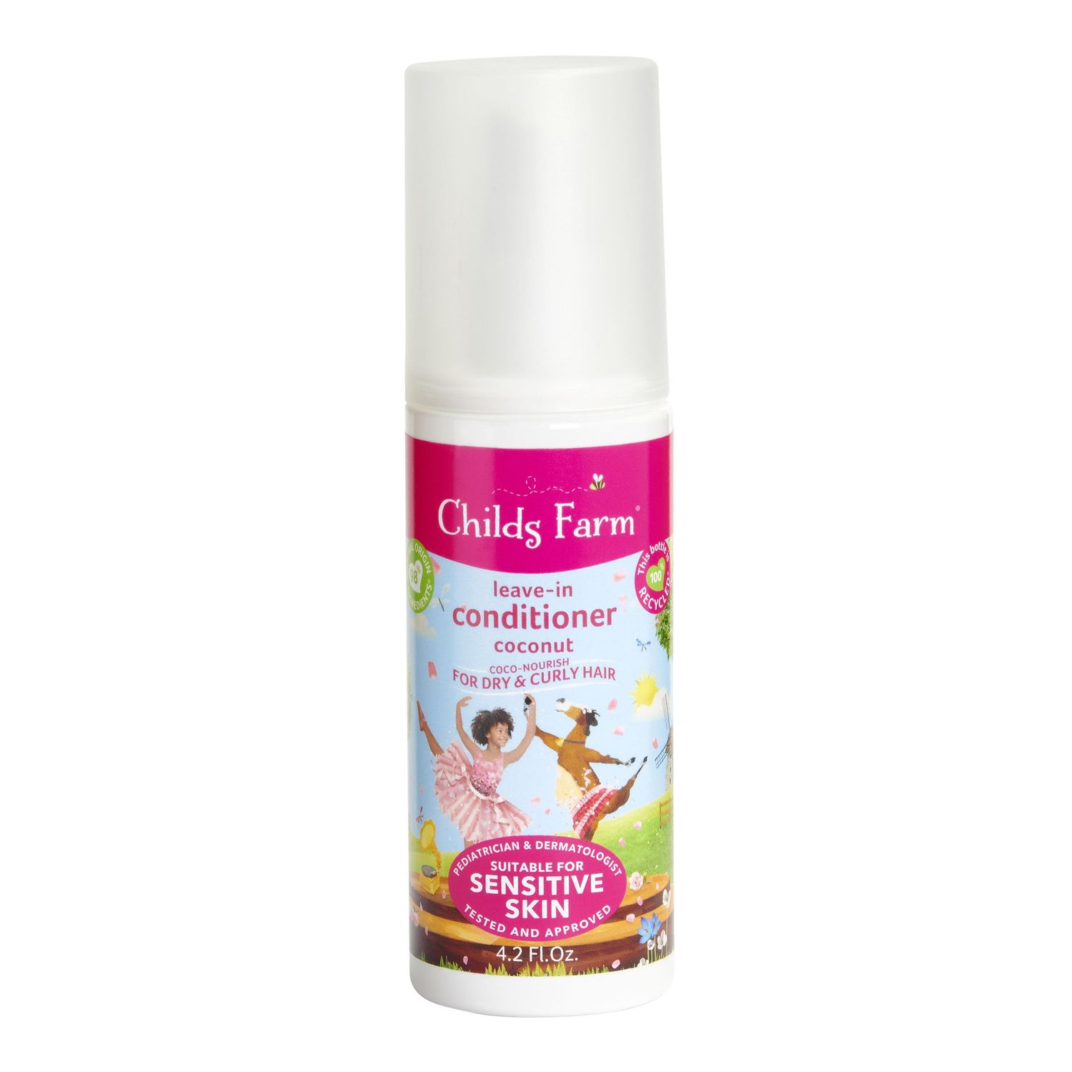 Childs Farm, Kids Coco-Nourish Leave in Conditioner, Organic Coconut,Curly Coily Hair, Conditions Nourishes, Suitable for Dry, Sensitive Eczema-Prone Skin Scalp, 4.2 Fl Oz