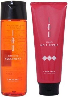 Lebel IAU Cleansing Clearment Hair Shampoo 200ml Lebel IAU Melt Repair Hair Treatment 200ml Set (Green Tea Set)