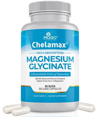 Chelamax Magnesium Glycinate.Dead Sea Magnesium Supplement for Restful Sleep,Muscle Cramps,Nerves,Digestive Support,3rd Party Tested,Heavy Metal Free,Pure Magnesium Glycinate Capsules.