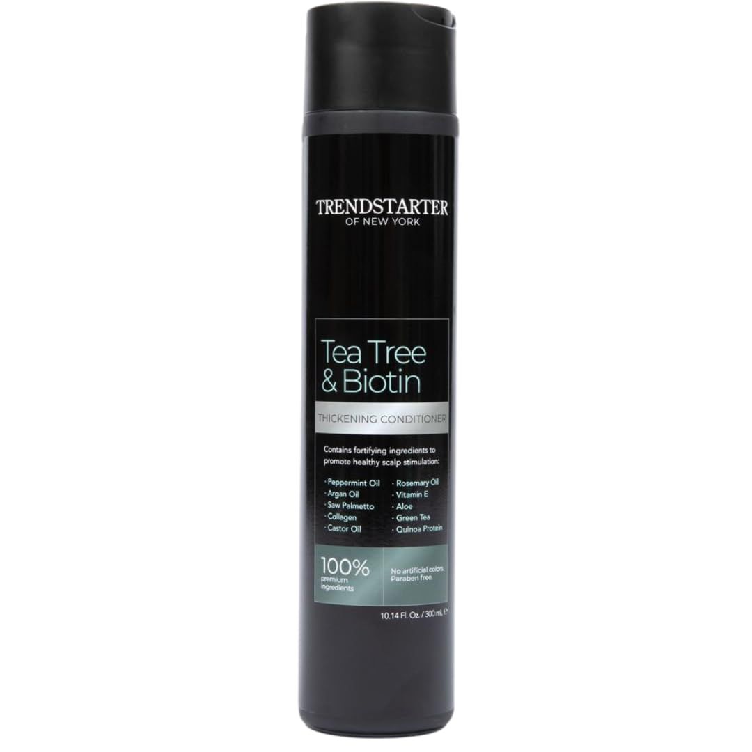 TRENDSTARTER - TEA TREE BIOTIN THICKENING CONDITIONER (10.14Fl.Oz) - Argan Oil, Peppermint, Collagen, Quinoa, Aloe, Rosemary, Green Tea, and Saw Palmetto - All-Day Nourishing Formula