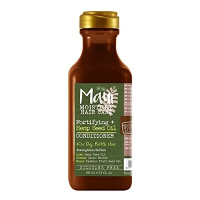 Maui Moisture Fortifying Hemp Seed Oil Hydrating Vegan Conditioner for Dry Hair SiliconeFree SulfateFree Surfactant Aloe Conditioner to Strengthen Weak or Brittle Hair, 13 Fl Oz