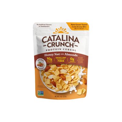 Catalina Crunch Protein Cereal - Breakfast Cereal with 10g of Protein, No Added Sugar - Gluten Free, Keto Friendly - Honey Nut with Almonds - 8 oz. Bag (Pack of 1)