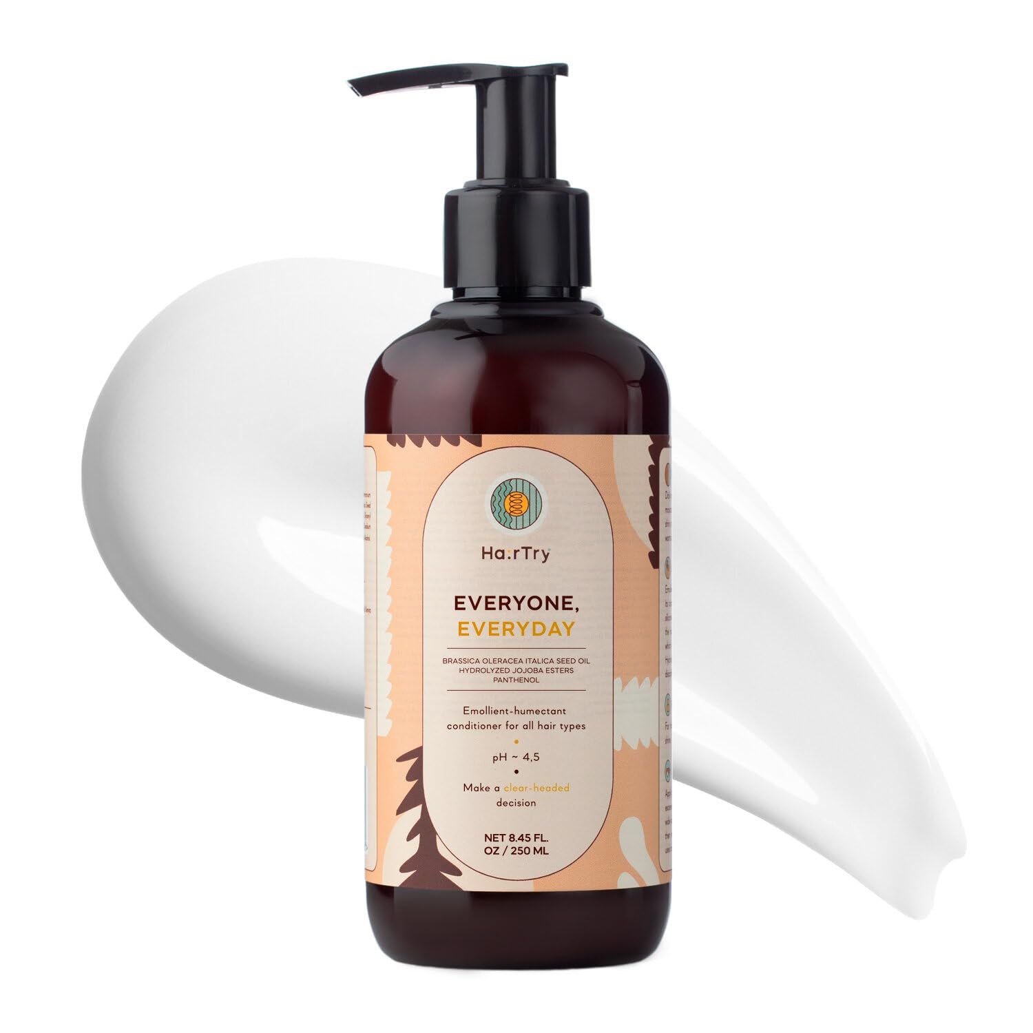 HairTry - Everyone, Everyday Conditioner - Emollient Humectant Formula for All Hair Types - Broccoli Seed Oil - Jojoba Ester Protection - Net 5.88 Fl. Oz 250 ml