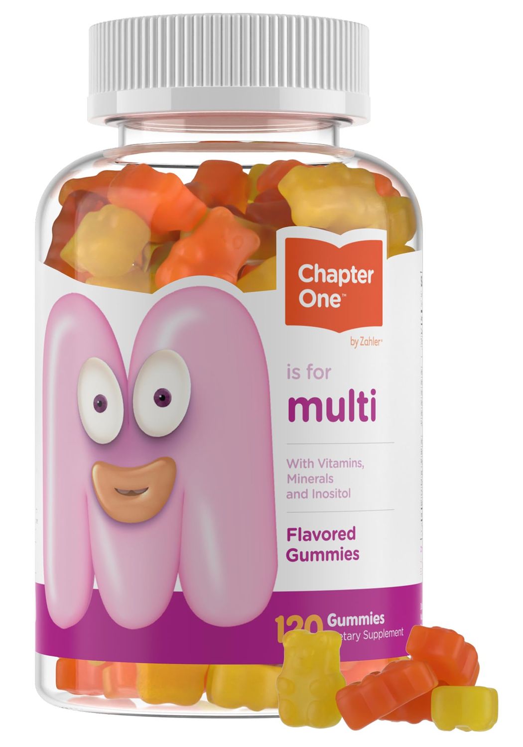 Zahler - Chapter One Kids Multivitamin Gummy with 13 Vitamins Nutrients (120 Flavored Gummies) - Certified Kosher Kids Vitamins Including Vitamin C, D3, Zinc More - Delicious Multivitamin Gummies