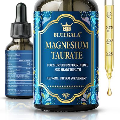 Magnesium Taurate Liquid Drops, High Absorption Magnesium Supplement with B6 and Coenzyme Q10, Promotes Heart, Muscle and Immune Health, Improves Sleep, Vegan, Non-GMO, 2.1 Fl Oz