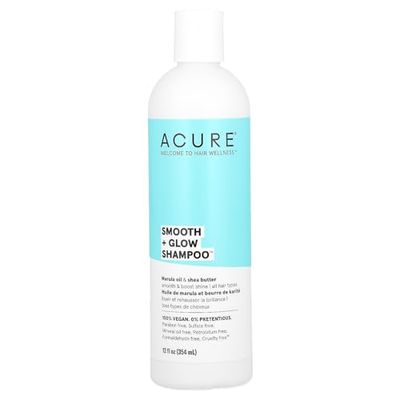 Acure Smooth Glow Shampoo Featuring Marula Oil Shea Butter to Tame Frizz Amp Up The Shine Factor, 12 Fl Oz
