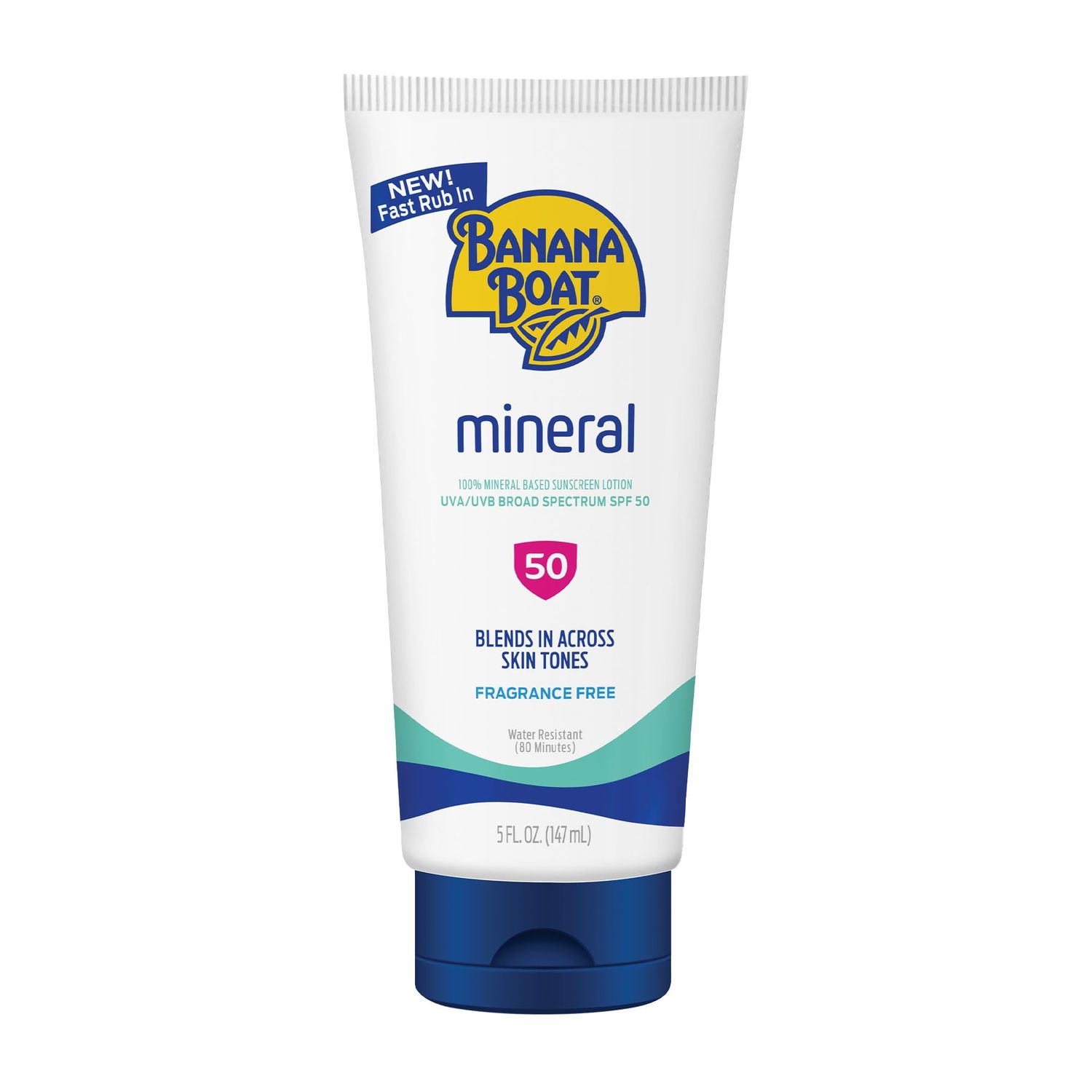Banana Boat Mineral Sunscreen SPF 50 Lotion, 5oz Zinc Oxide Sunscreen Lotion, Beach Essentials, SPF 50 Sunblock, 5oz