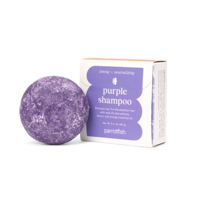 Parrotfish Toning Neutralizing Purple Shampoo Bar Sudsy Easy Transition from Liquid Shampoo Good for Colored Hair Vegan (Made in the USA)