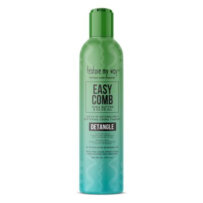 Texture My Way Natural Hair Therapies Easy Comb Leave-In Hair Detangler Softening Cr me Therapy, Ideal for Coiled, Frizzy, Curly Hair, 12 oz
